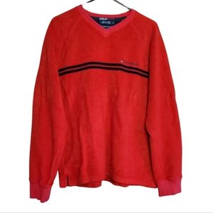 Vintage Tommy Hilfiger Cold Stop Fleece Sweatshirt Red Size Medium